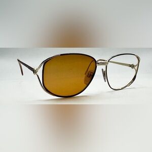 Vintage Rodenstock 2779 Gold Burgundy Oval Sunglasses Frames Only